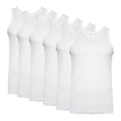 Front - Keanu Mens Fitted Vest Top (Pack of 6)