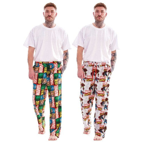 Front - Marvel Avengers Mens Lounge Pants (Pack of 2)