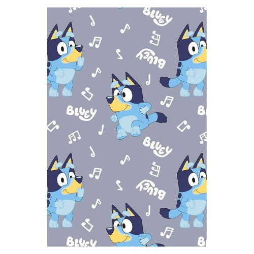 Front - Bluey Childrens/Kids Fleece Music Notes Supersoft Blanket