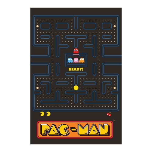 Front - Pac Man Fleece Maze Blanket