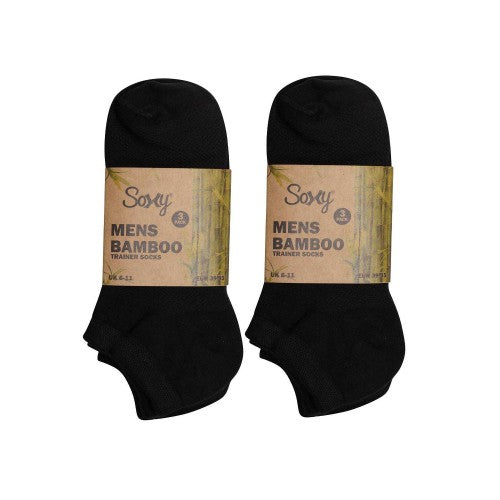 Front - Soxy Mens Ankle Bamboo Trainer Socks (Pack of 6)