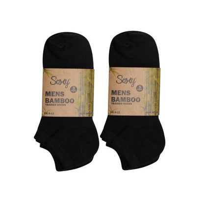 Front - Soxy Mens Ankle Bamboo Trainer Socks (Pack of 6)