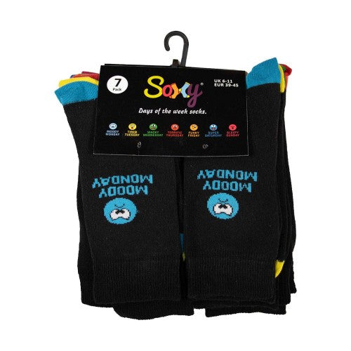 Front - Soxy Childrens/Kids Mood Of The Week Novelty Socks (Pack of 7)