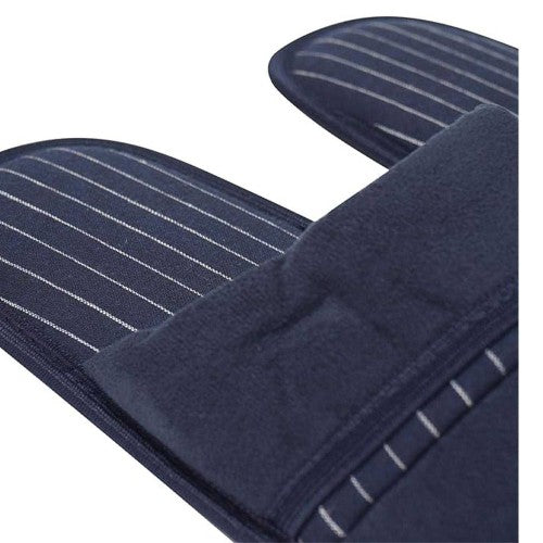 Front - Keanu Mens Pinstripe Slip-on Mule Slippers