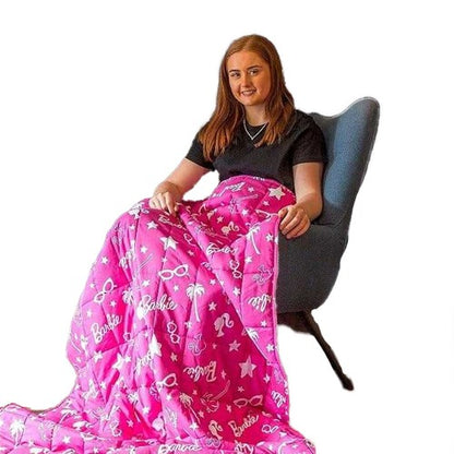 Front - Barbie Childrens/Kids Fleece Weighted Blanket