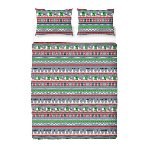 Front - Minecraft Christmas Reversible Duvet Set