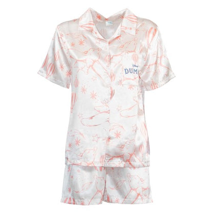 Front - Dumbo Womens/Ladies Satin Short-Sleeved Short Pyjama Set