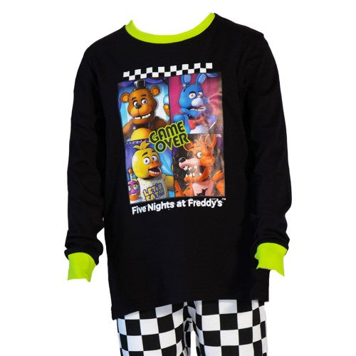 Front - Five Nights At Freddys Childrens/Kids Game Over Long Pyjama Set (Pack of 2)