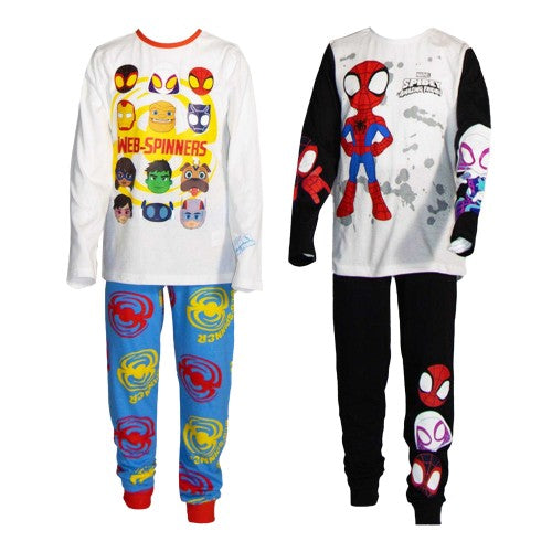 Front - Spidey And His Amazing Friends Childrens/Kids Web-Spinners Long Pyjama Set (Pack of 2)