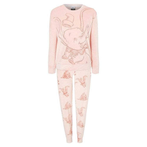 Front - Dumbo Womens/Ladies Velour Long-Sleeved Long Pyjama Set