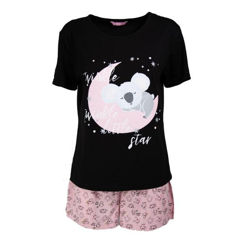 Front - Keanu Womens/Ladies Twinkle Little Star Short-Sleeved Short Pyjama Set