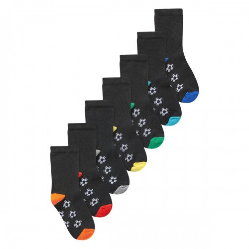 Front - Ex Store Childrens/Kids Football Cotton Socks (Pack of 7)