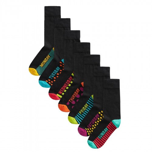 Front - Ex Store Mens Days Of The Week Cotton Socks (Pack of 7)