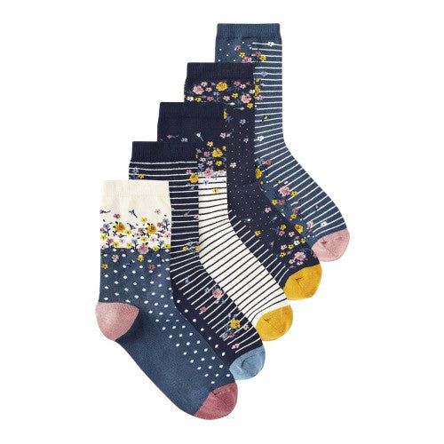 Front - Ex Store Womens/Ladies Assorted Designs Cotton Socks (Pack of 10)