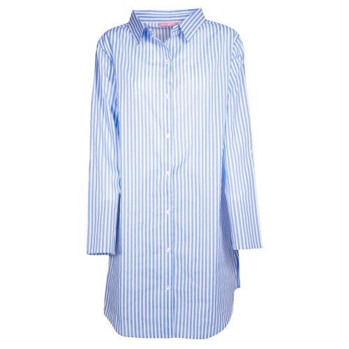 Front - Keanu Womens/Ladies Stripes Cotton Woven Nightie