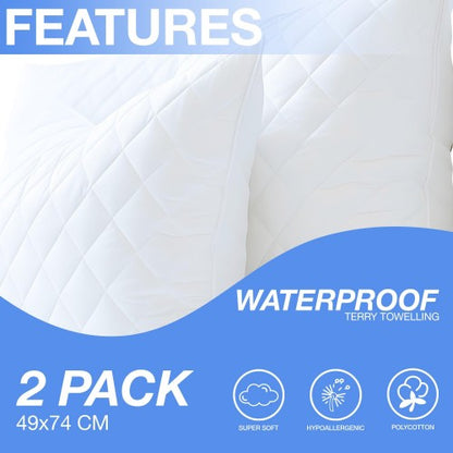Front - K Collection Quilted Pillow Protector (Pack of 2)
