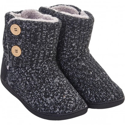 Front - Keanu Womens/Ladies Cable Knit Slipper Boots