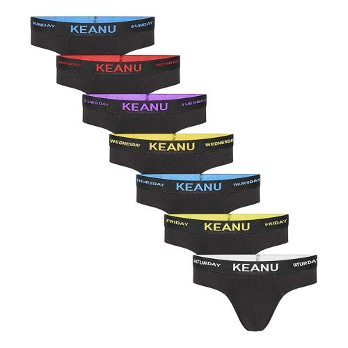 Front - Keanu Mens Days of The Week Briefs (Pack of 7)