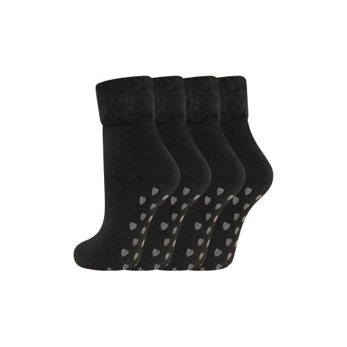 Front - Soxy Womens/Ladies Animals Fleece Lined Socks (Pack of 4)