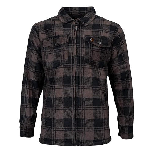 Front - Speero Mens Checked Sherpa Fleece Lined Shirt