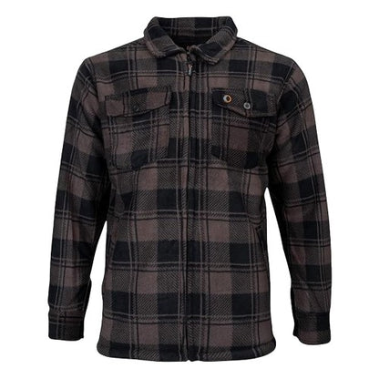 Front - Speero Mens Checked Sherpa Fleece Lined Shirt