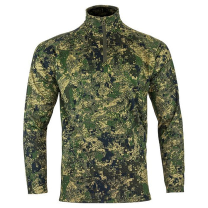Front - Jack Pyke Mens Digital Camo Quarter Zip Midlayer