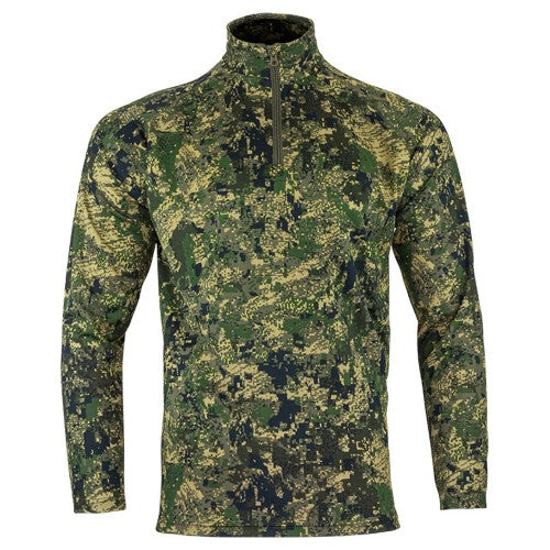 Front - Jack Pyke Mens Digital Camo Quarter Zip Midlayer