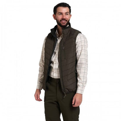 Front - Jack Pyke Mens Quilted Polar Fleece Hybrid Gilet