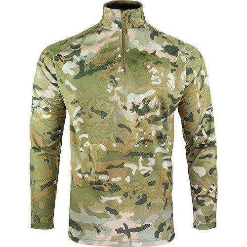 Front - Viper Mens Armour Camo Mesh Quarter Zip Midlayer