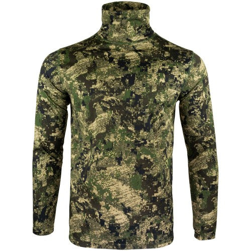 Front - Jack Pyke Mens Digital Camo Roll Neck Midlayer