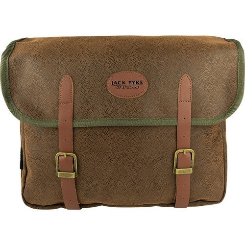 Front - Jack Pyke Logo Leather Trim Messenger Bag
