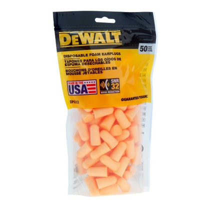 Front - Dewalt Foam Ear Plugs (Pack of 50)