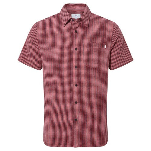 Front - TOG24 Mens Fenton Gingham Short-Sleeved Shirt