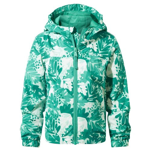 Front - TOG24 Childrens/Kids Copley Palm Print Packaway Waterproof Jacket
