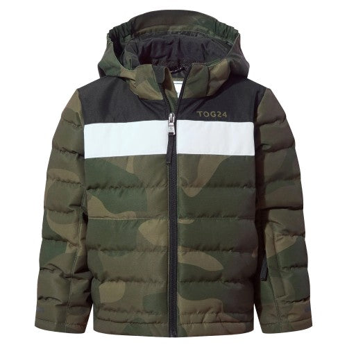 Front - TOG24 Childrens/Kids Swift Pixel Camo Padded Ski Jacket