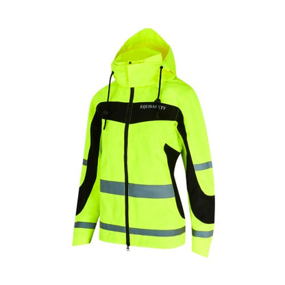 Front - Equisafety Womens/Ladies Lightweight Hi-Vis Waterproof Jacket