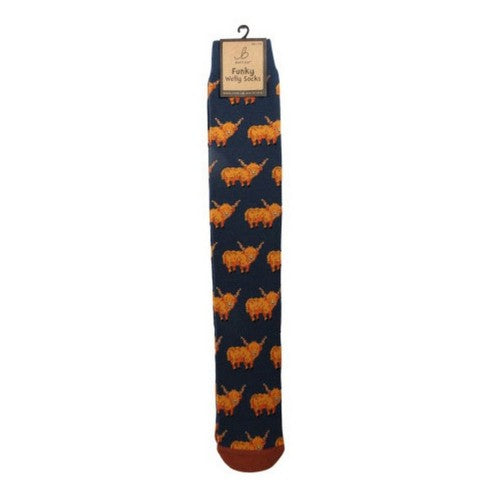 Front - Bartleby Mens Hardy Highland Socks