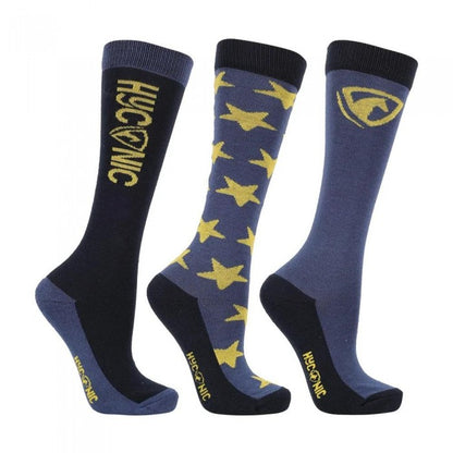 Front - HYCONIC Unisex Adult Stars Socks (Pack of 3)