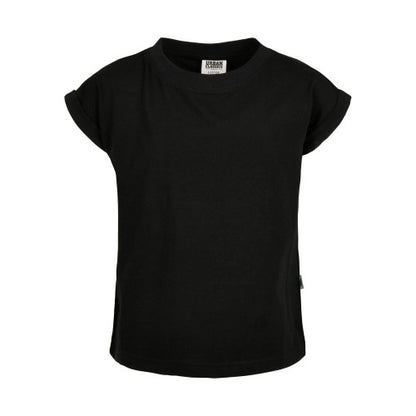Front - Urban Classics Girls Organic Extended Shoulder T-Shirt