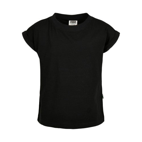 Front - Urban Classics Girls Organic Extended Shoulder T-Shirt