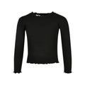 Front - Urban Classics Girls Short Ribbed Long-Sleeved T-Shirt
