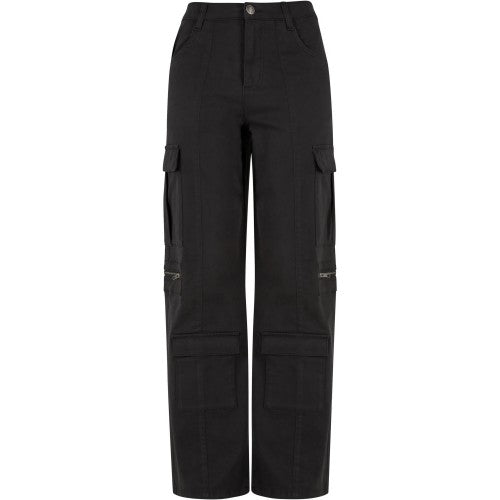 Front - Urban Classics Womens/Ladies Utility Twill Stretch Loose Cargo Trousers