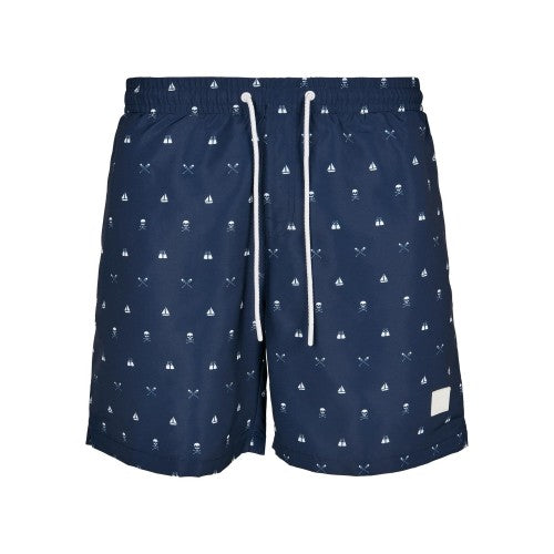 Front - Urban Classics Mens Patterned Swim Shorts