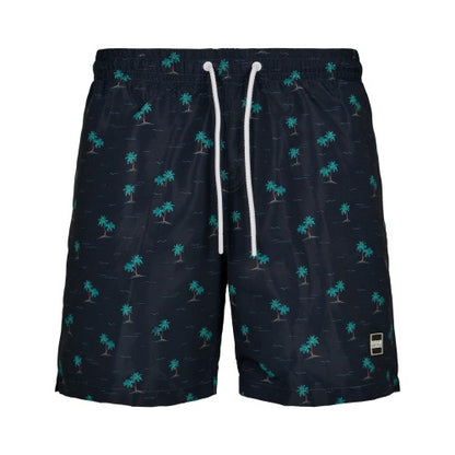 Front - Urban Classics Mens Patterned Swim Shorts