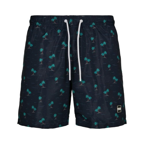 Front - Urban Classics Mens Patterned Swim Shorts