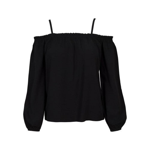 Front - Urban Classics Womens/Ladies Cold Shoulder Long-Sleeved Top