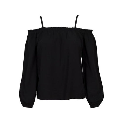Front - Urban Classics Womens/Ladies Cold Shoulder Long-Sleeved Top