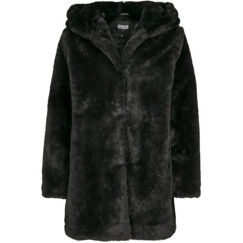 Front - Urban Classics Womens/Ladies Teddy Fleece Hooded Coat