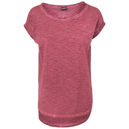 Front - Urban Classics Womens/Ladies Spray Dye Dipped Hem T-Shirt