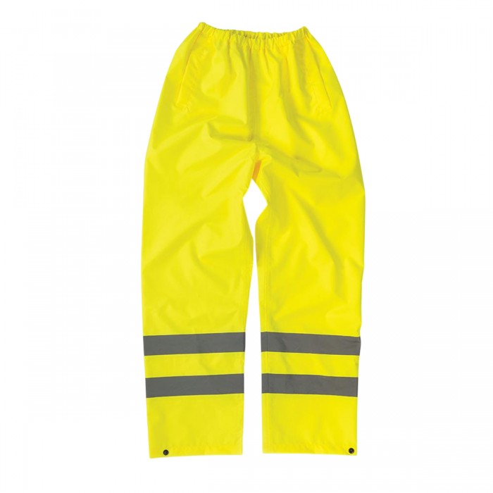 Front - Tough Grit Mens Hi-Vis Waterproof Trousers